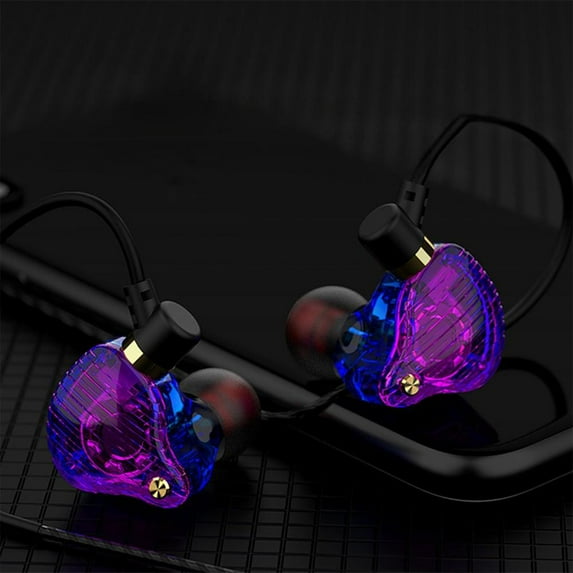 Outoloxit Transparent LED Gaming Earphones with No Delay, Wired In-Ear Headphones with Built-in Mic for Clear Calls and HIFI Sound