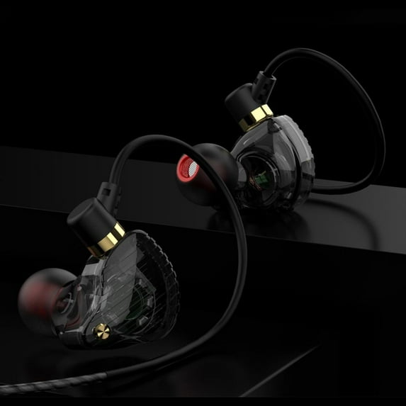 Outoloxit Transparent LED Gaming Earphones with No Delay, Wired In-Ear Headphones with Built-in Mic for Clear Calls and HIFI Sound