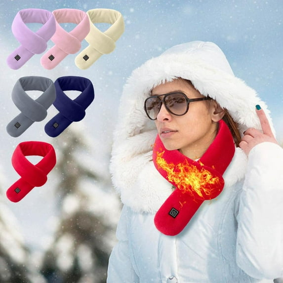 Outoloxit USB Heated Scarf with 3-Speed Heating, Portable Electric Neck Warmer for Winter Comfort and Pain Relief, Unisex Christmas Gift