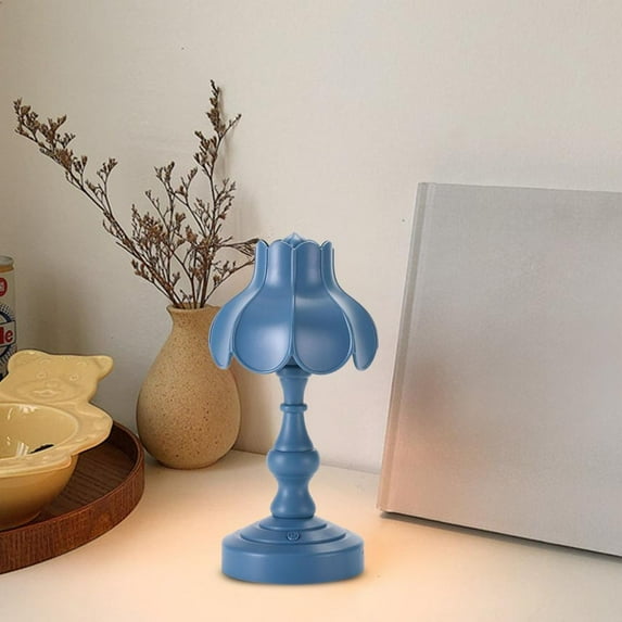 Outoloxit USB Rechargeable Vintage LED Night Light, Mini Table Lamp for Bedroom Bedside Dormitory Desk, Portable and Decorative