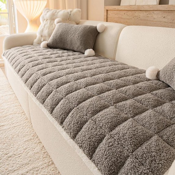 Outoloxit Ultra Soft Thickened Plush Sofa Cushion with Non-Slip Bottom for Straight-Line Couches, Machine Washable Versatile Seat Pad for Home Decor and Gifts