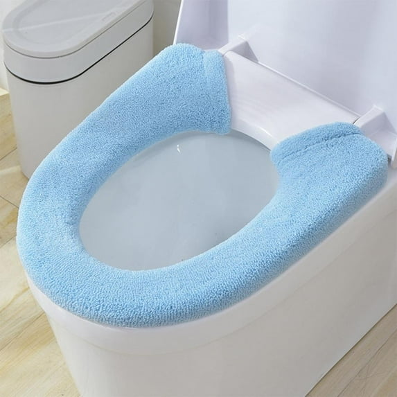 Outoloxit Universal Fit Stretchable Toilet Seat Cover - Soft Warm Fabric with Snap Closure, Washable Reusable Pad for Round and Elongated Seats, Easy Installation, 6 Colors