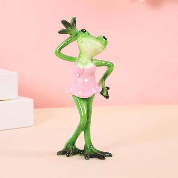 Outoloxit Valentine‘s Day Decoration Funny Frog Love Proposal Resin Figurine, Home Office Desk Decor, Romantic Gift for Couples