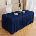 thumbnail image 1 of Outoloxit Wrinkle-Resistant Polyester Table Skirt for Banquet Wedding and Conferences, Decorative Ruffled Design, 47x16 Inches, 1 of 7