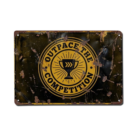 Outpace The Competition Lead Retro Motivational Slogans Vintage Metal Tin Sign Plaque Wall Decor for Cafe, Club, Garden Metal Poster 8x12Inch