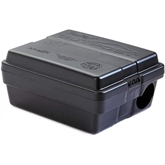 Outpost Rat Stations Set of 6 Lockable Tamper-Resistant Rodent Boxes | Indoor & Outdoor Pest Control Stations | Holds 8 x 1 oz Chunx | Mountable Durable Design