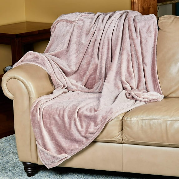 Outrageously Soft Convertible Cozee Blanket and Pillow - 2 in 1 Throw and Pillow - 60 x 70 Inches - Mauve