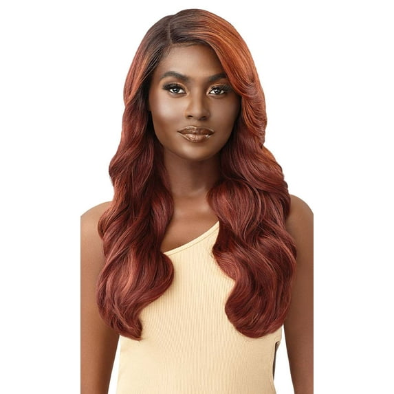 Outre Color Bomb Synthetic HD Lace Front Wig - LEVANA (Color:DRSD SUNFIRE NIGHT)