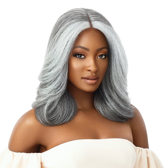 Outre HD Lace Front Wig Soft N Natural Neesha 201 (Silver Gray) (HTSLBRN)