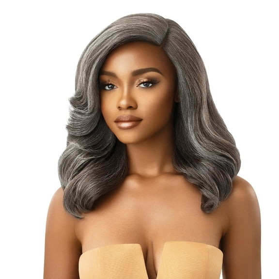 Outre HD Lace Front Wig Soft N Natural Neesha 202 (Silver Gray) (FFMSTGR)