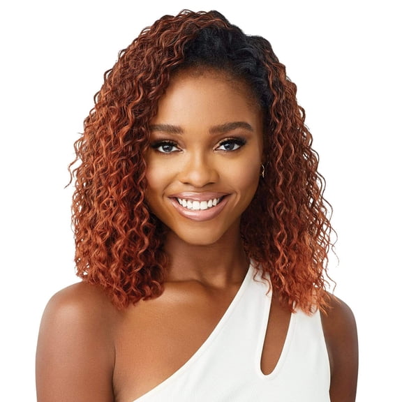 Outre Half Wig Quick Weave Wet N Wavy Deep Curl 14" (DRGIBRN)