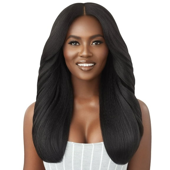 Outre Human Hair Premium Blend Big Beautiful Hair Leave Out Wig Dominican Blowout 22" (NBLK)