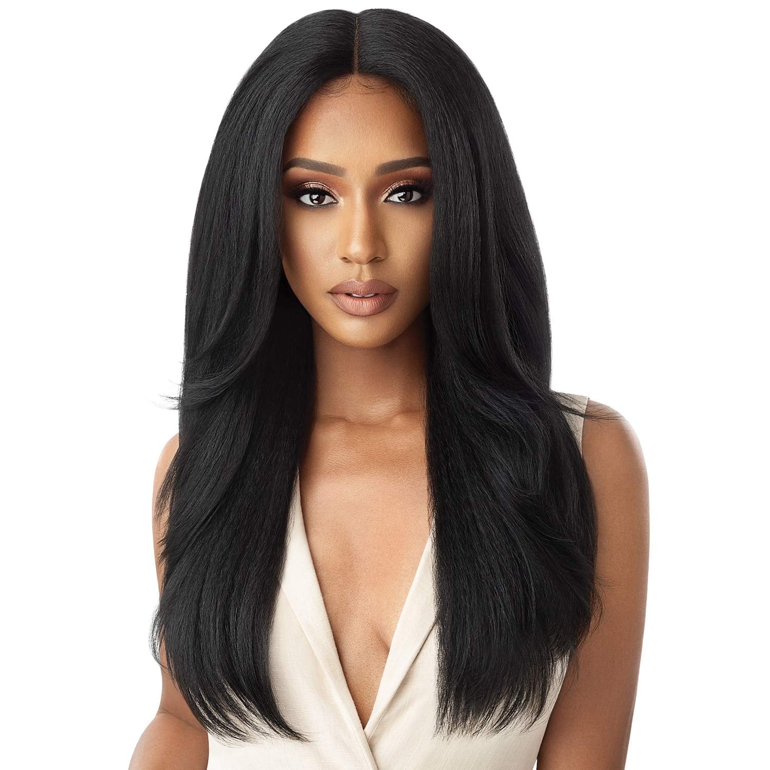 Outre Synthetic Lace Front Wig (Soft & Natural) - NEESHA 203 (Color:1 Jet Black)