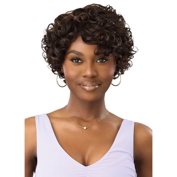 Outre Solaira Human Hair Duby Wig / Color: 1 - JET BLACK / Length: 16 INCH Human Hair Wigs