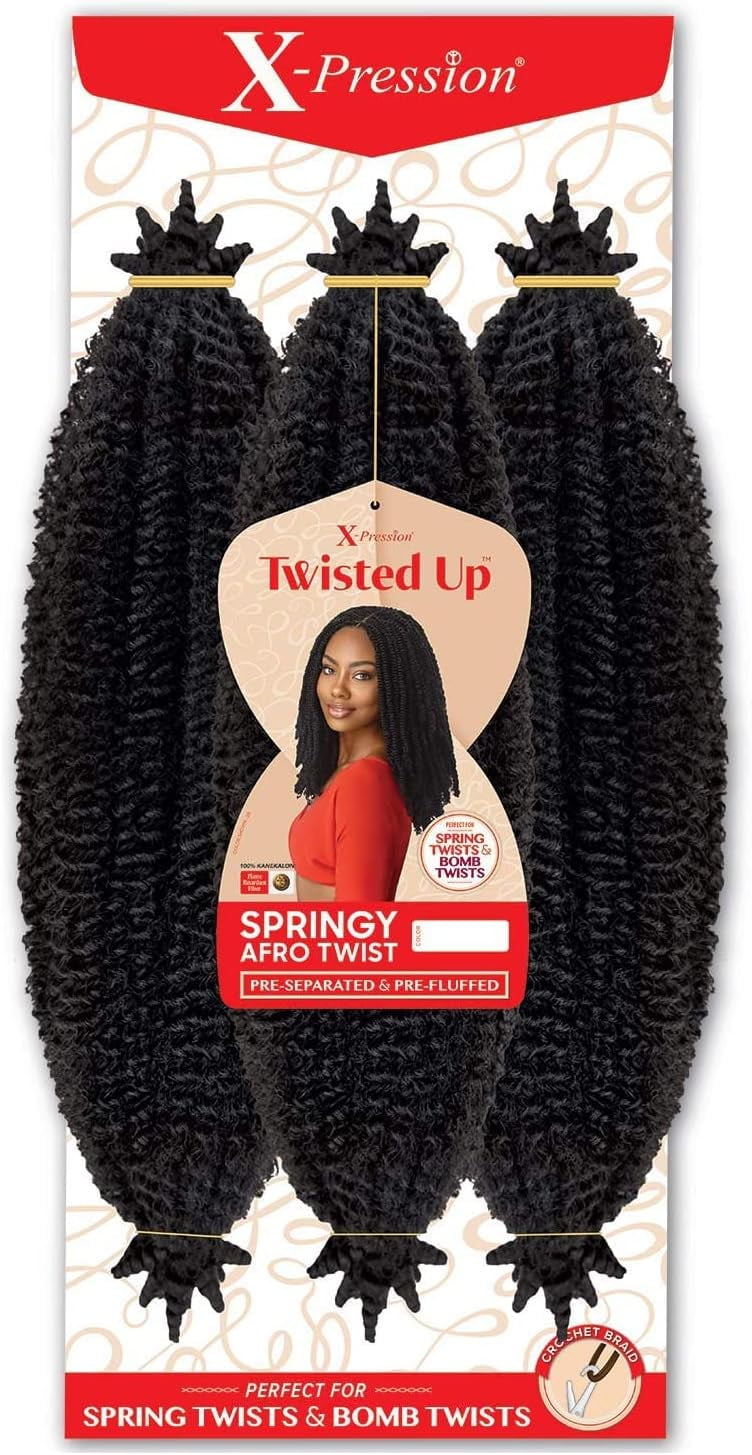 ペリエ10セット Outre Crochet Braids X-Pression Twisted Up 3X Springy Afro Twist