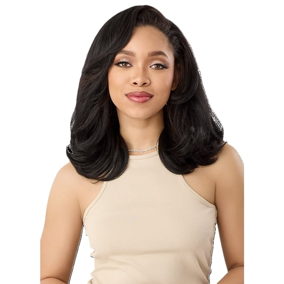 Outre Synthetic Half Wig Quick Weave - Poppy  (Color : Dr Red Wine)