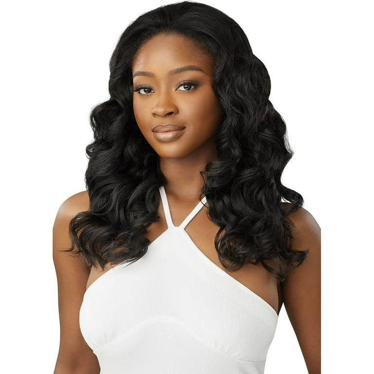 Outre Synthetic Quick Weave Half Wig ALEENA Color 1B OFF BLACK