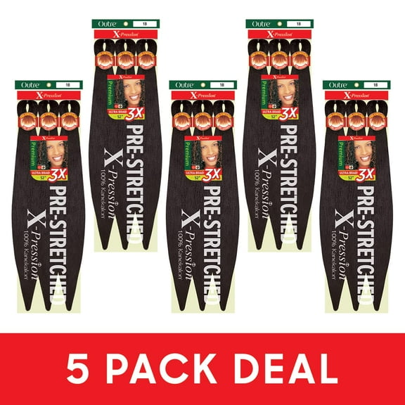 Outre X-Pression Braid-Pre Stretched Braid 52" 3X 5 Packs (30)