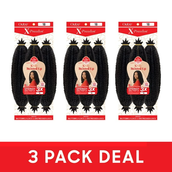 Outre X-Pression - Twisted Up - Springy Afro Twist 16" 3X 3 Packs (DEEP PURPLE)