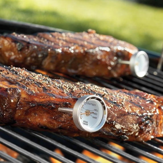 Outset 1-Inch Stainless Steel Mini Steak Thermometers - Set Of 4