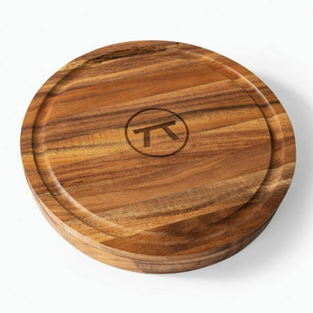 Outset 3-in-1 Acacia Wood Salt Rimmer, Cutting Board and Storage Container