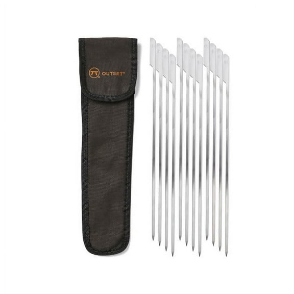 Outset Barbecue Stainless Steel Paddle Skewers, Set of 12