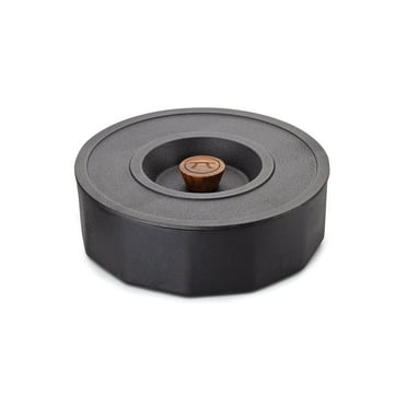 Outset Cast Iron Multi-Purpose Pot, Tortilla and Pancake Warmer with Lid, 3 Quart