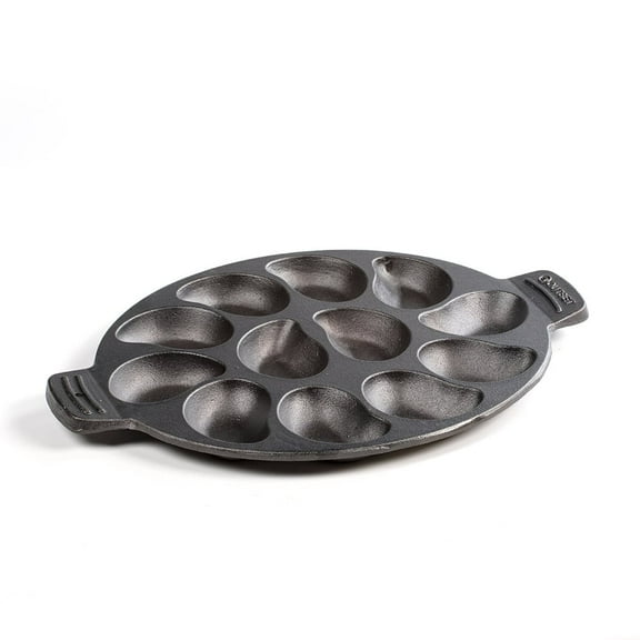 Outset Cast Iron Oyster Grill Pan, 12 Cavity Oyster Cooking Pan, 13.25" x 19.25" x 1"