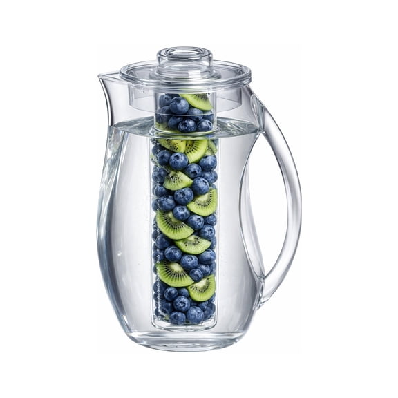 Outset Fruit Infuser Water Pitcher, Large 93oz BPA Free Plastic Pitcher