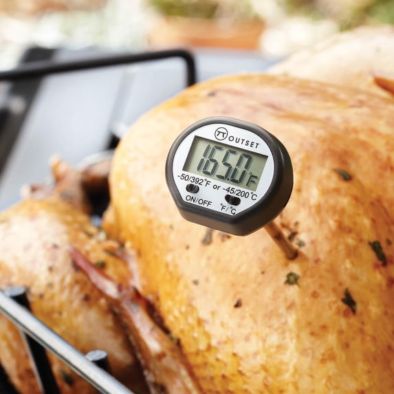 Outset Instant-Read Digital Thermometer, Black, (–40 to 360 degrees F)