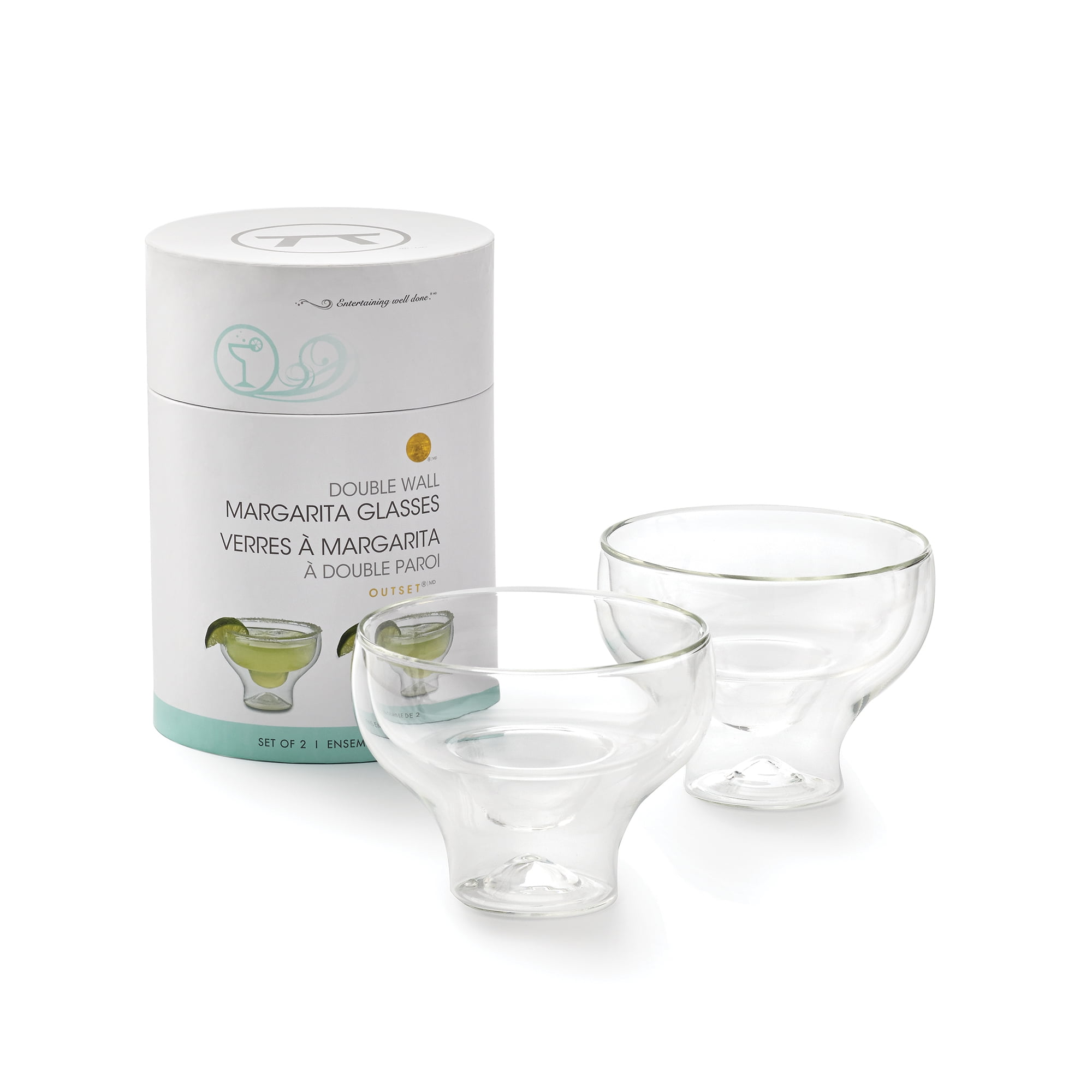 Double Wall Transparent Borosilicate Glass Margarita Set