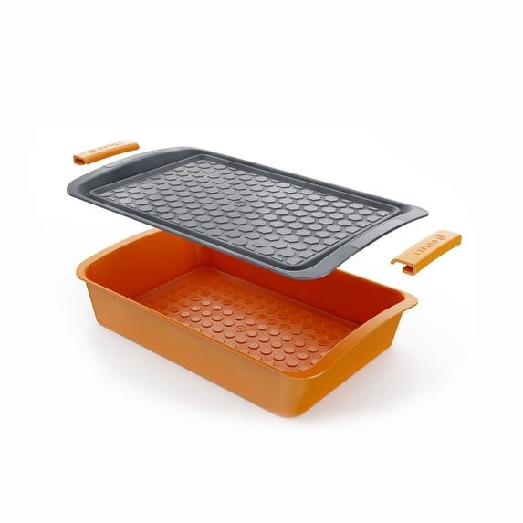 Outset Marinating Tub and Serving Tray Set, Prep and Carry BBQ Accessory Set