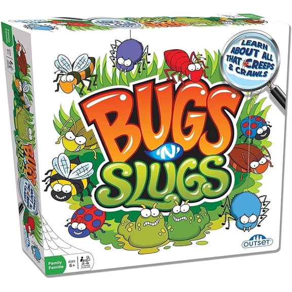 Bugs 'N' Slugs Board Game - Easy to Play Game All About Insects! - for 2 to 6 Players Ages 6 and up