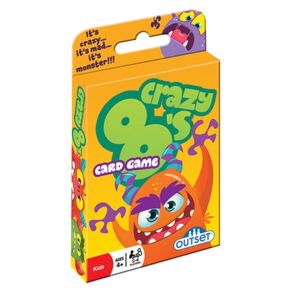 Crazy 8's Card Game - The Classic Game of Monstrous Mayhem - Contains 36 Over-Sized Cards for 2 to 4 Players Ages 4 and up