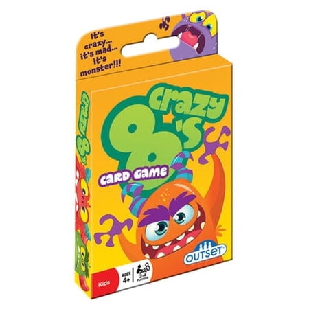 Crazy 8's Card Game - The Classic Game of Monstrous Mayhem - Contains 36 Over-Sized Cards for 2 to 4 Players Ages 4 and up