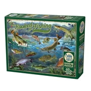 Cobble Hill 1000 Piece Puzzle - Hooked on Fishing - Sample Poster Included