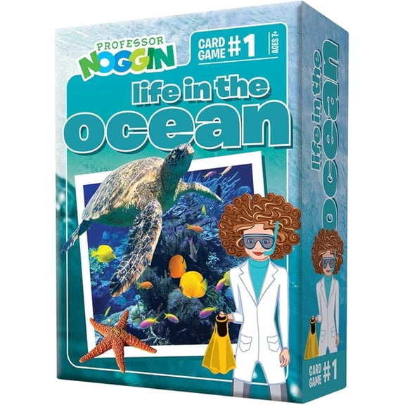 Professor Noggin: Life in the Ocean Educational Card Game For 2 or more Players Ages 7 and up