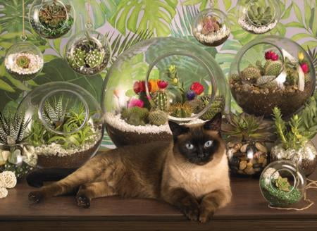 Outset Media Lodge Cat 1000-Piece Puzzle - Includes Linen Poster, Family Jigsaw Puzzle For Adults & Teens