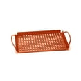 thumbnail image 1 of Outset Non Stick Copper Grill Grid, 7 x 11" BBQ Pan with Handles, 1 of 7