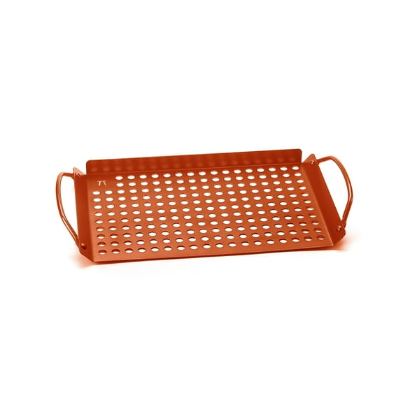 Outset Non Stick Copper Grill Grid, 7 x 11" BBQ Pan with Handles