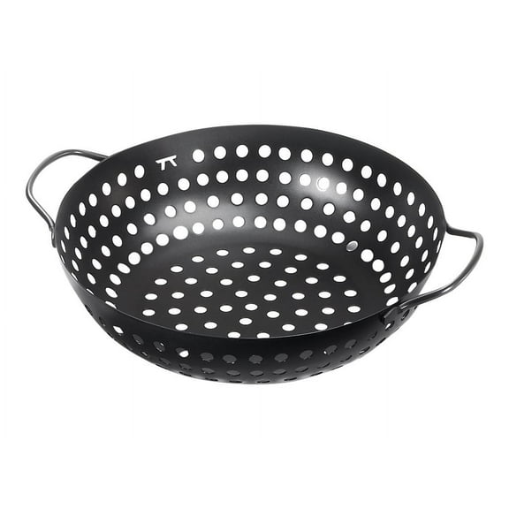 Outset Non-Stick Round Grill Wok, 10.75" Diameter