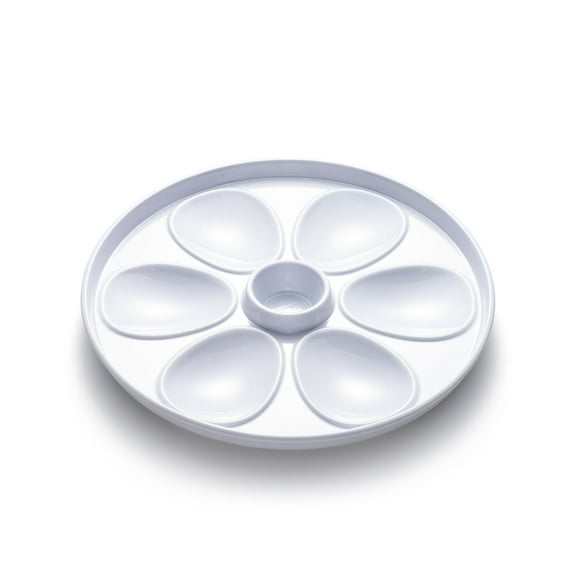 Outset Oyster Tray, 6 Slots and Condiment Cup