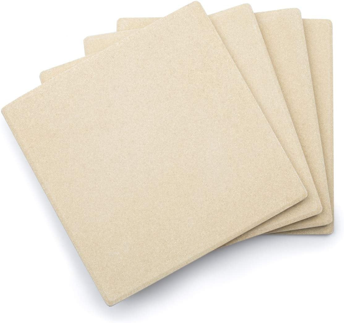 Cordierite Beige Rectangular Pizza Grill Stone Tiles, Set of 4