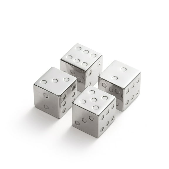 Outset Stainless Steel Dice Whiskey Chiller, Set of 4