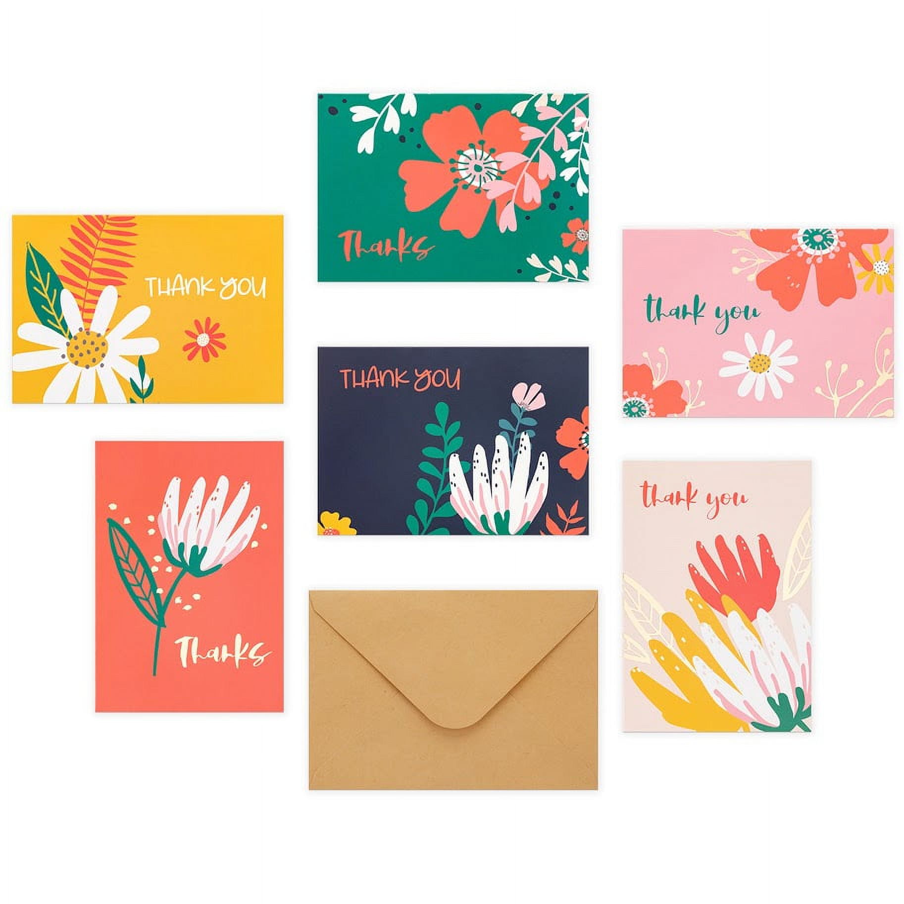 Outshine Blank Thank You Cards with Envelopes in Cute Storage Box Set