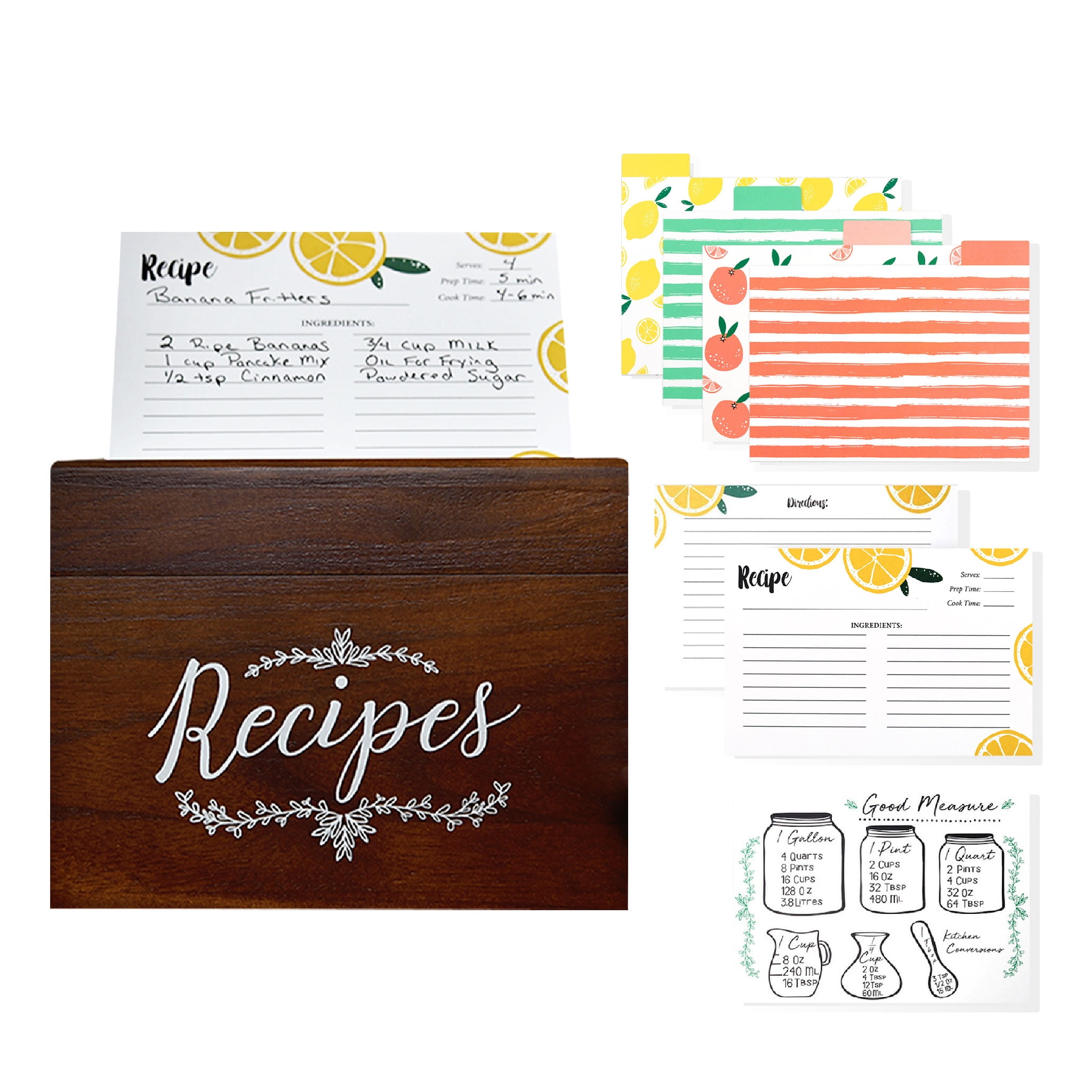 Free Printable Farmhouse Floral Recipe Cards and Dividers - The