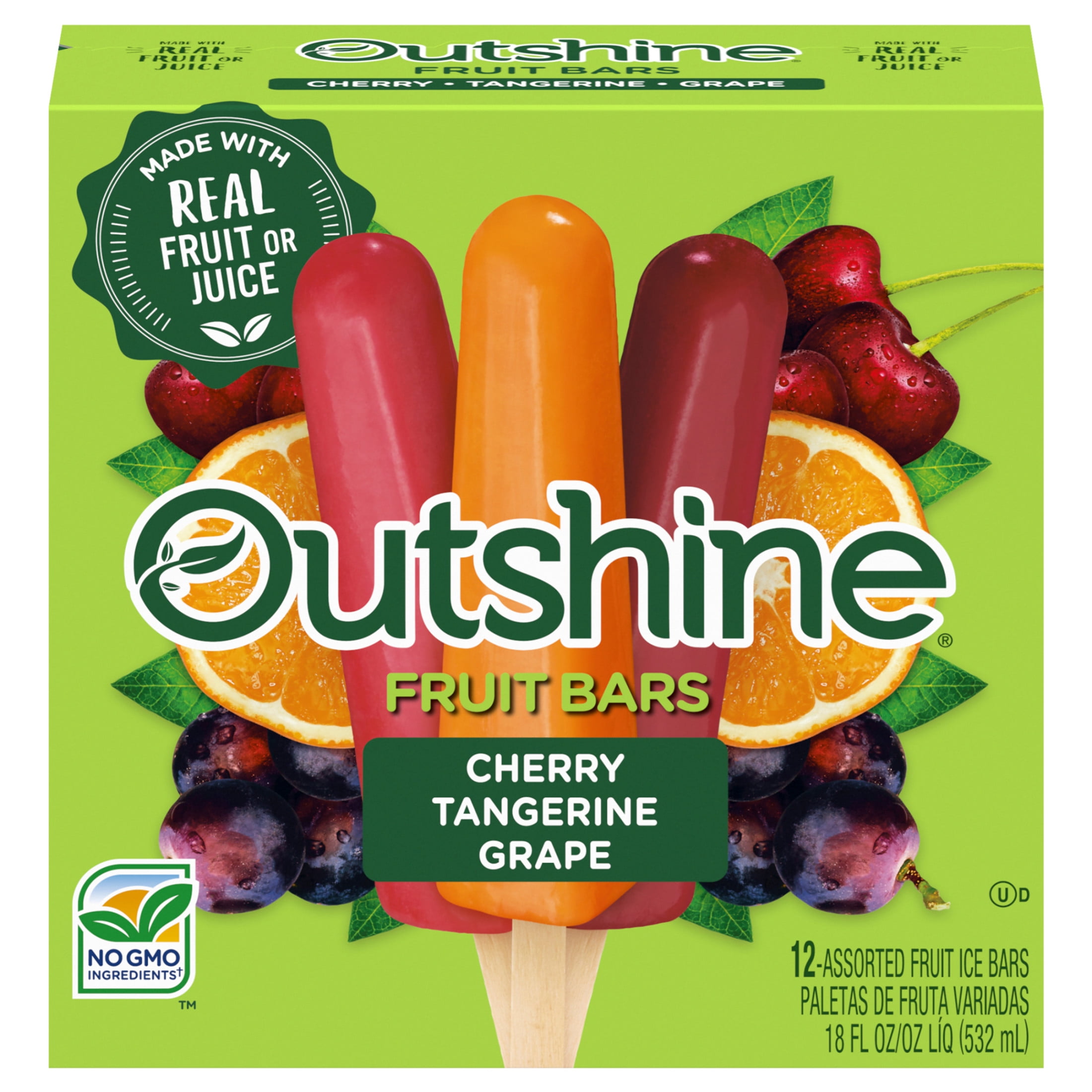 Outshine Cherry, Tangerine, and Grape Frozen Fruit Bars Variety Pack
