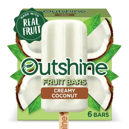 Outshine Creamy Coconut Frozen Fruit Bars,Non-GMO, Gluten Free, 6 Count