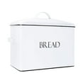Outshine Farmhouse Bread Box for Kitchen Countertop White Enamel