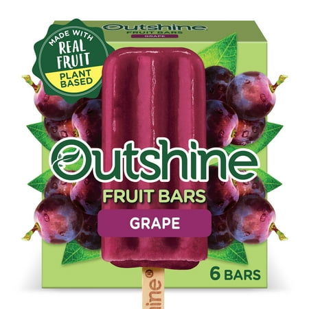 Outshine Grape Frozen Fruit Ice Pop Bars, 6 Count